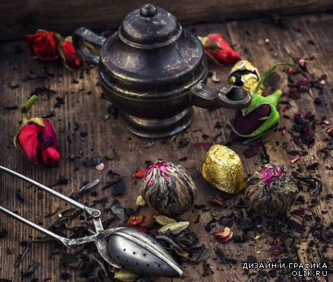 Коллекция ароматного чая с лепестками роз