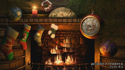 Fireside Christmas Video Footage