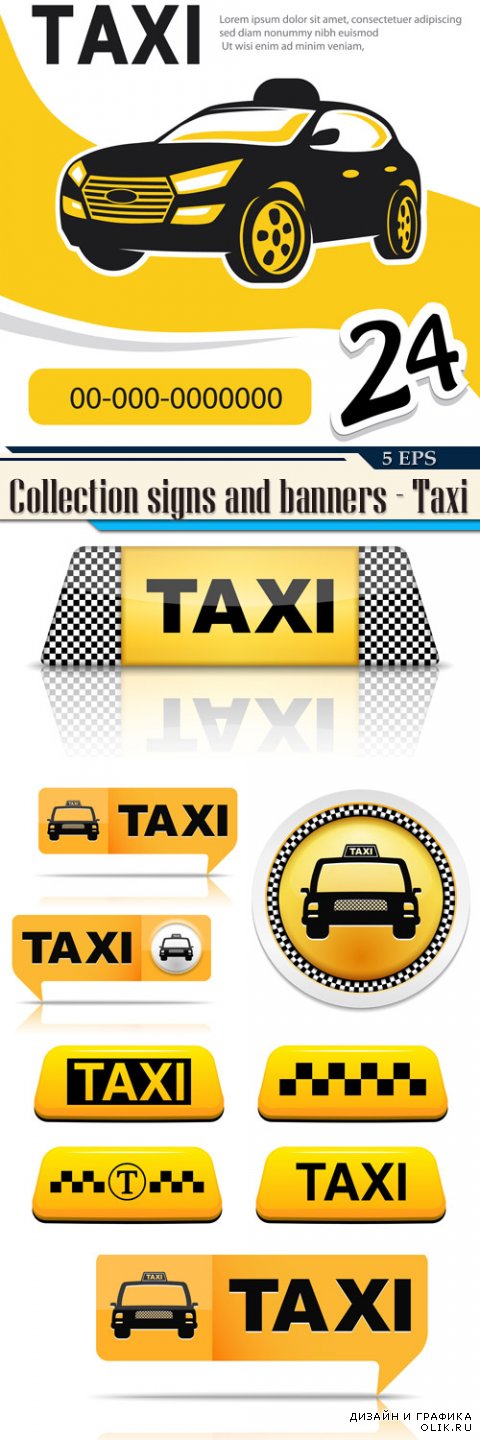 Collection signs and banners - Taxi
