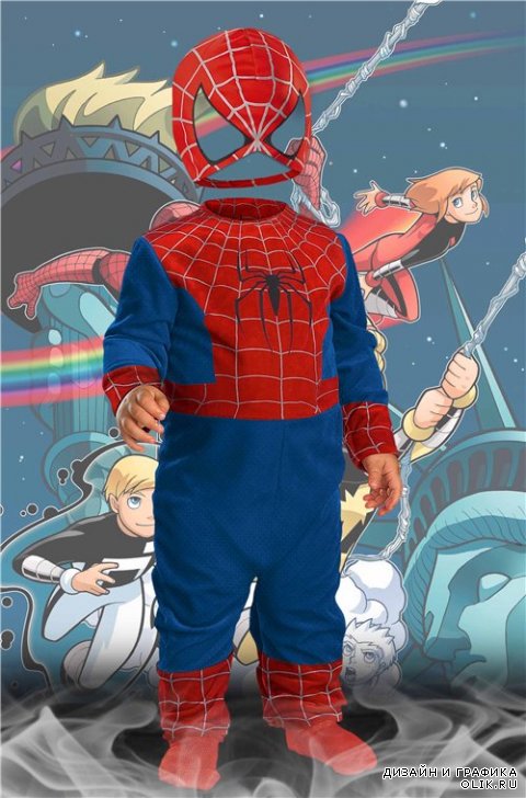 Детский шаблон для мальчиков – Человек паук