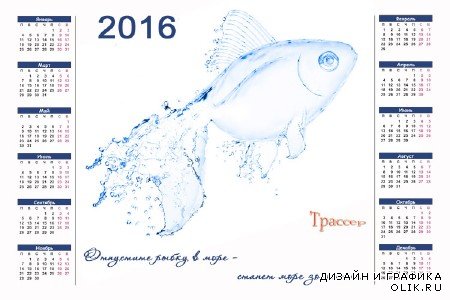 Календарь на 2016 год - Отпустите рыбку в море