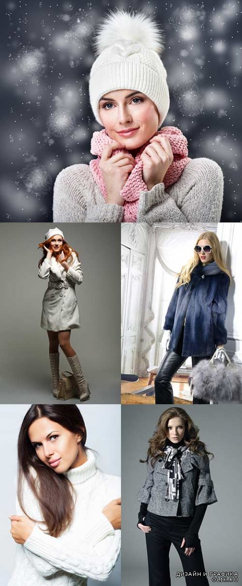Растровый клипарт - Девушки в зимней одежде 3