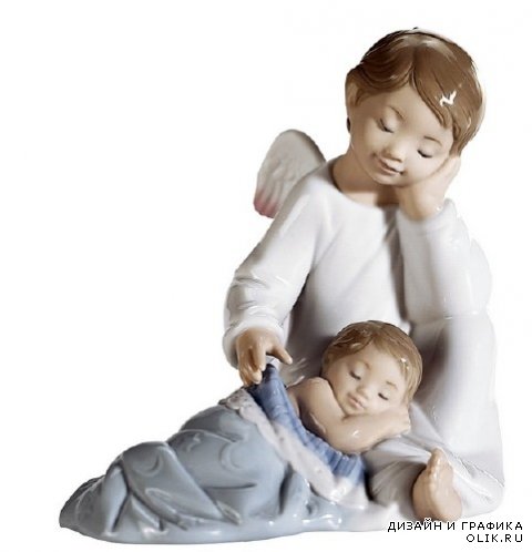 Ангелочки статуэтки и куклы (прозрачный фон)