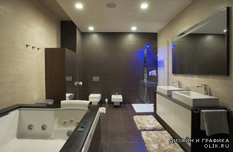 Растровый клипарт - Интерьеры ванных комнат 2
