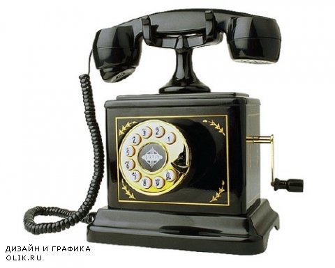 Дисковый ретро телефонный аппарат (прозрачный фон)