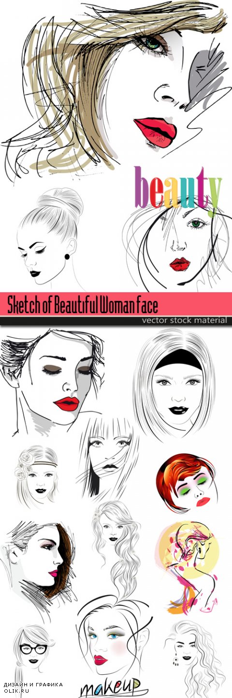 Sketch of Beautiful Woman face