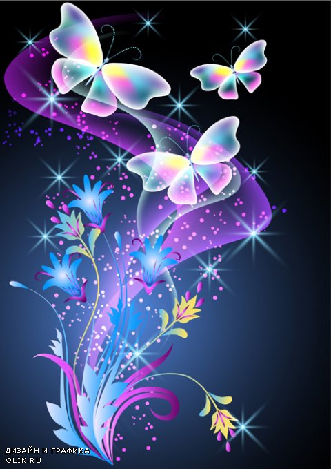 Beautiful backgrounds with flowers and butterflies
