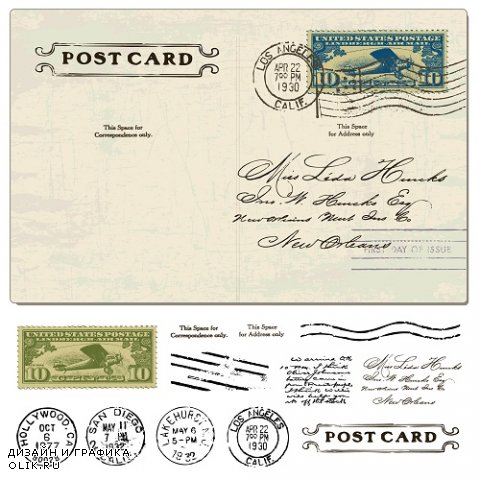 Vintage postcards, envelopes and stamps (part 2)