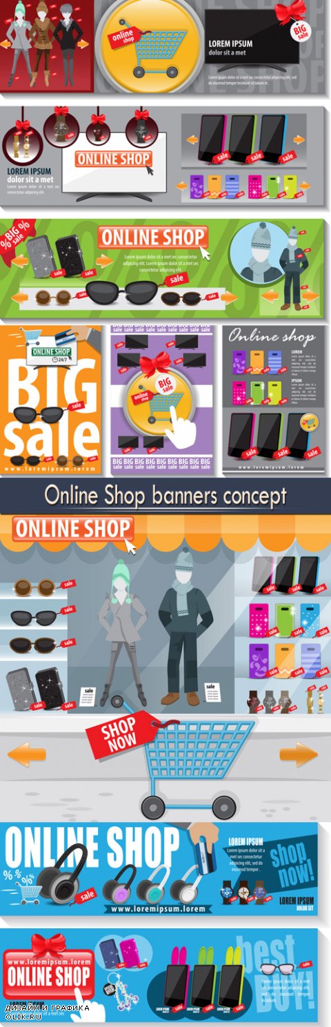 Online Shop banners concept