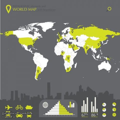 Карта мира World Map - 25 Vector
