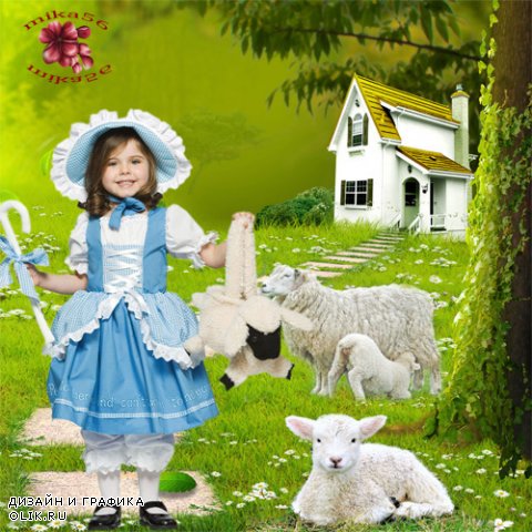 Шаблон  детский - Маленькая пастушка