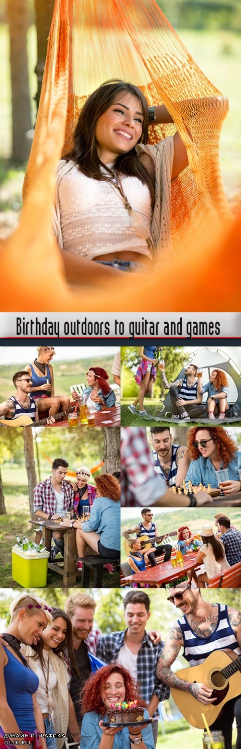 Birthday outdoors to guitar and games