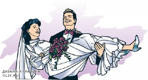 Свадьба, венчание и помолвка (вектор)