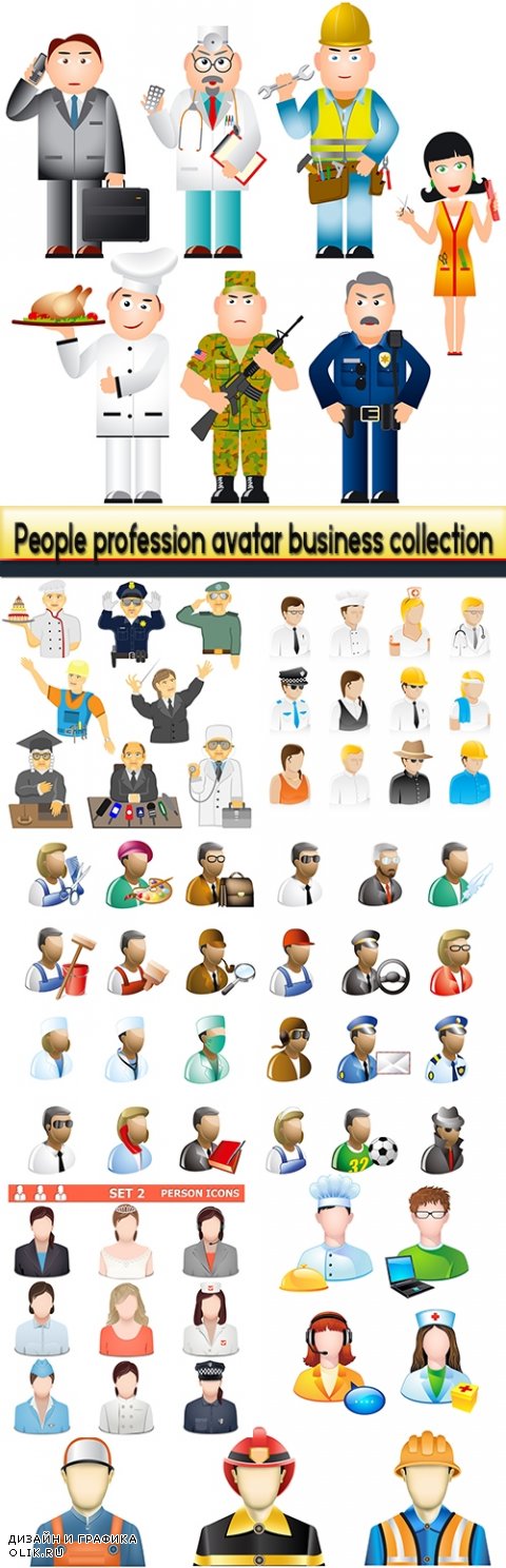 People profession avatar business collection