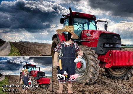 Детский фотошаблон - Маленький фермер