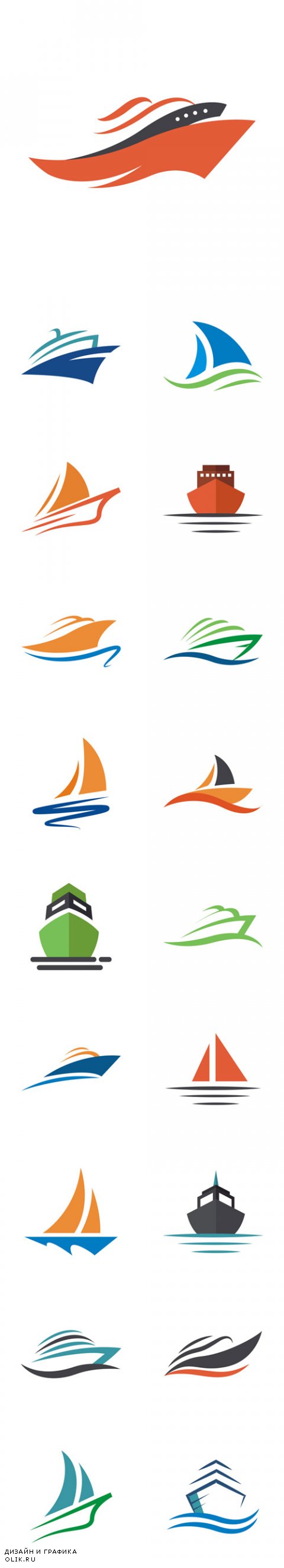 Vector Logo Yacht Transportation Sailboat