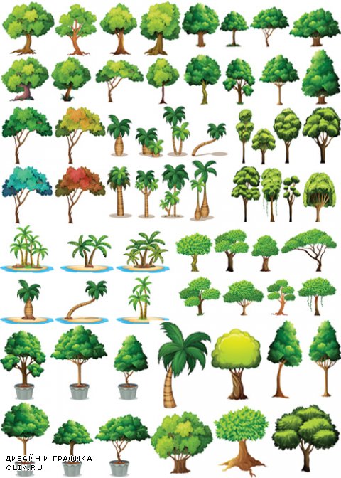 Деревья векторный клипарт/Trees vector