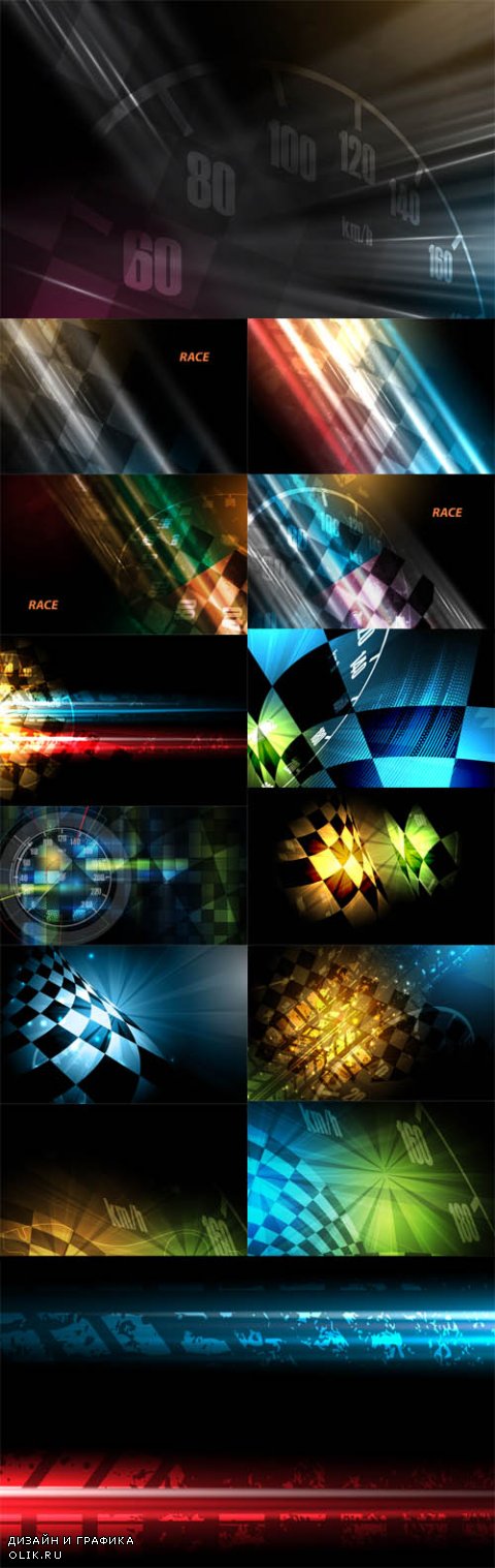 Vector Racing Square Backgrounds