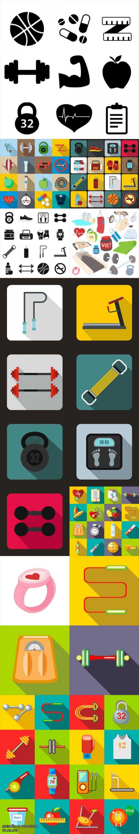 Vector Fitness Flat Icons