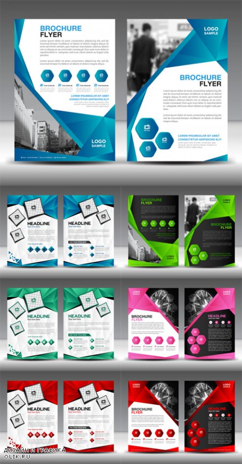 Vector Brochures flyers design layout template in A4 size