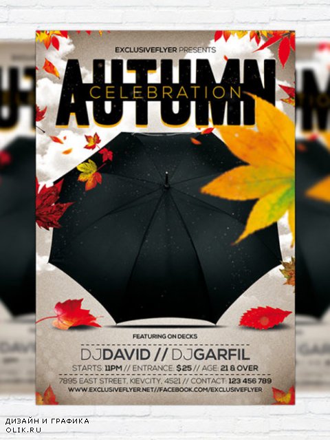 Flyer Template - Autumn Celebration + Facebook Cover
