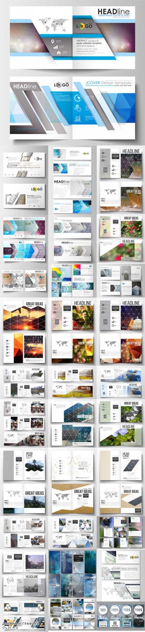 Vector 32 Annual report business templates for brochure, magazine, flyer or booklet 3
