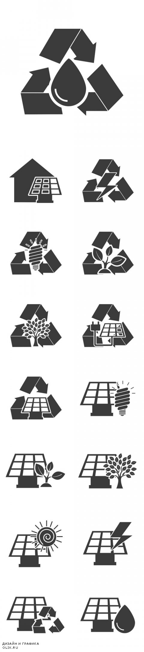 Vector Black Ecology Icons