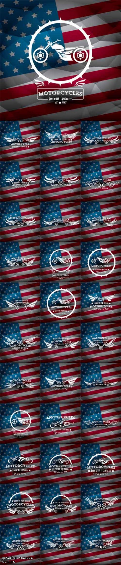 Винтажные логотипы и бейджи Американского Мото Клуба