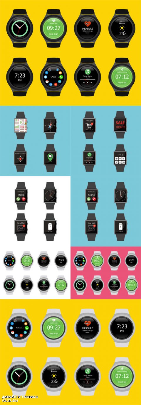 Vector Smart Watches. Icon set