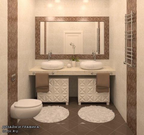 Растровый клипарт - Интерьеры ванных комнат 6