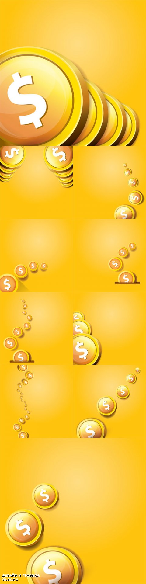 Vector Abstract Business Background with Falling Coins