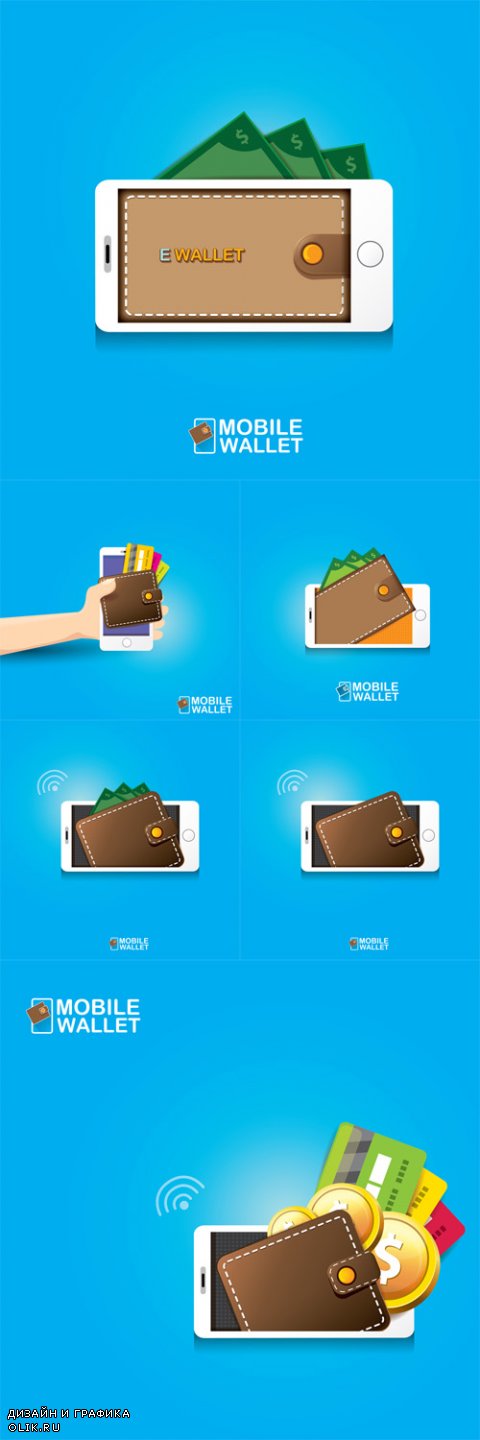 Vector Digital Mobile E Wallet Concept
