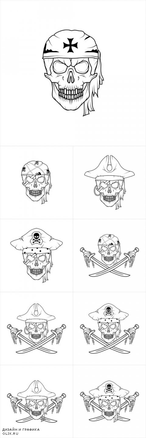 Vector Pirate Skulls
