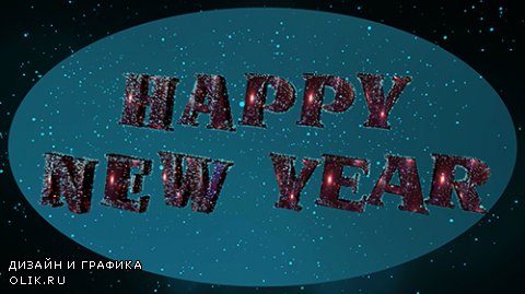 Happy new year inscription footage
