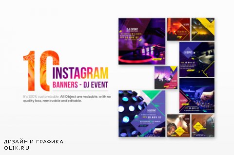 10 Instagram Post Banners-DJ Event