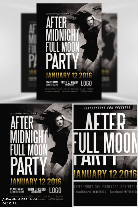 Flyer Template - After Midnight Full Moon