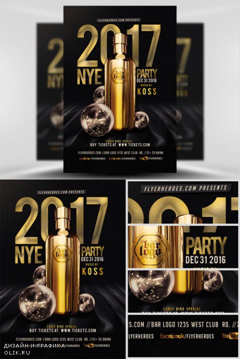 Flyer Template PSD - NYE Party 2017