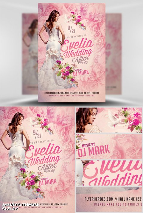 Flyer Template PSD - Wedding After Party