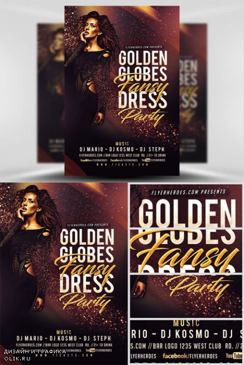 Flyer Template - Golden Globe Fancy