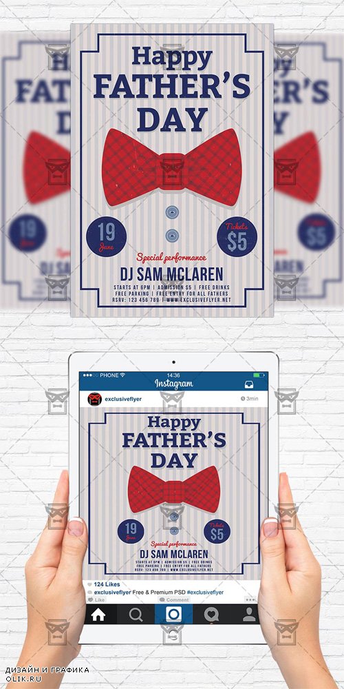 Flyer Template + Instagram Flyer - Fathers Day