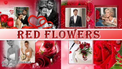 Red flowers - project for ProShow Producer
