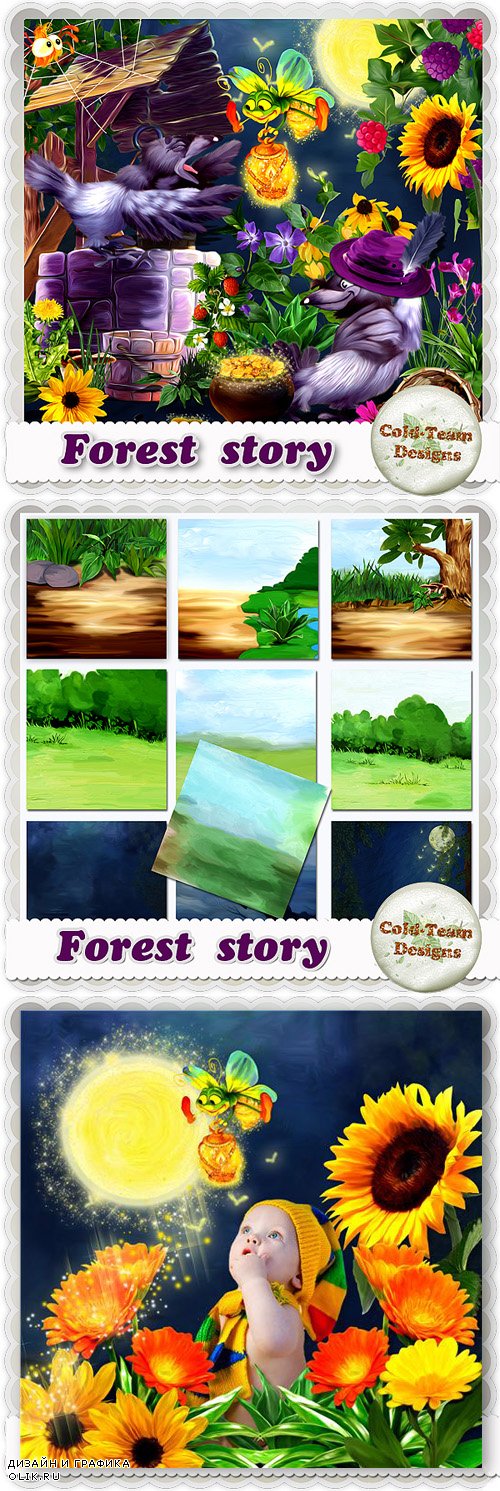 Hand-drawn Scrap Kit - Forest Story