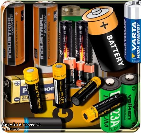 Клипарты для фотошопа - Электрические батарейки
