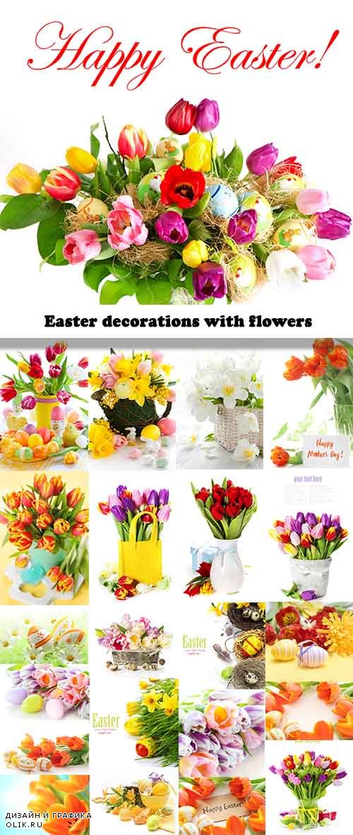 Easter decorations with flowers