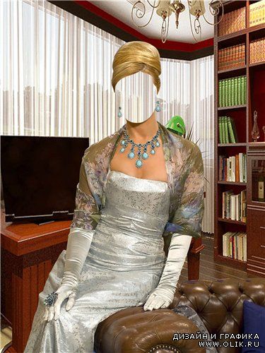 Шаблон для фотошоп – Элегантная дама