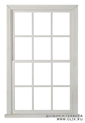 Окна на белом фоне