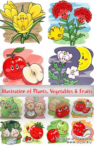 Illustration of Plants, Fruits & Vegetables