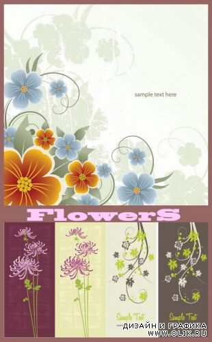 Flower Backgrounds 3 set