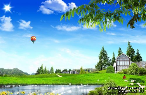 On the outskirts PSD templates (PSD шаблон На окраине)