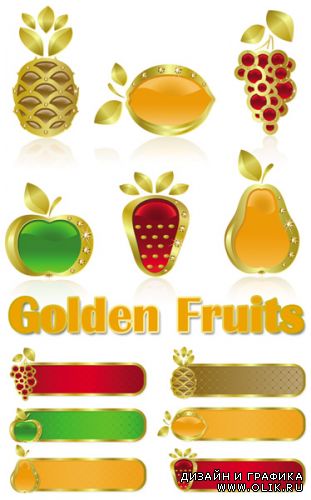Golden Fruits Vector